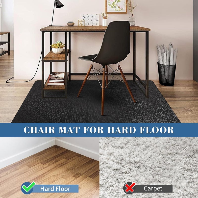 Tydle Office Chair Mat, 50" x 65" Large Chair Mat for Hard Floor, Vinyl Floor Mat for Gaming Chairs, Slip Resistant Floor Protector Rolling Computer Desk Mat for Hardwood Floor, Black - Image 5